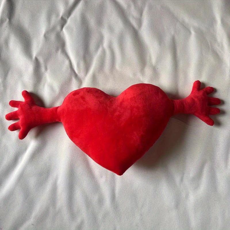 1pc Romantic Red Heart-Shaped Pillow with Hands, Microfiber Love Cushion for Sofa,Perfect Gift for Valentine's Day, Mother's Day