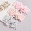 Hollow Bow Baby Headband Solid Color Nylon Elastic Wide Hairbands 0-2Year Boy Girl Bowknot Headdress Kids Hair Accessories