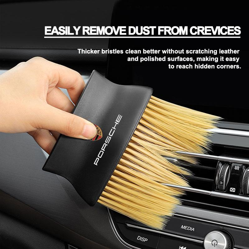 1Pcs Car Interior Cleaning Soft Brush Dashboard Air Conditioner Outlet Detail Brush For Porsche 911 928 944 968 Boxster Cayenne Macan Panamera