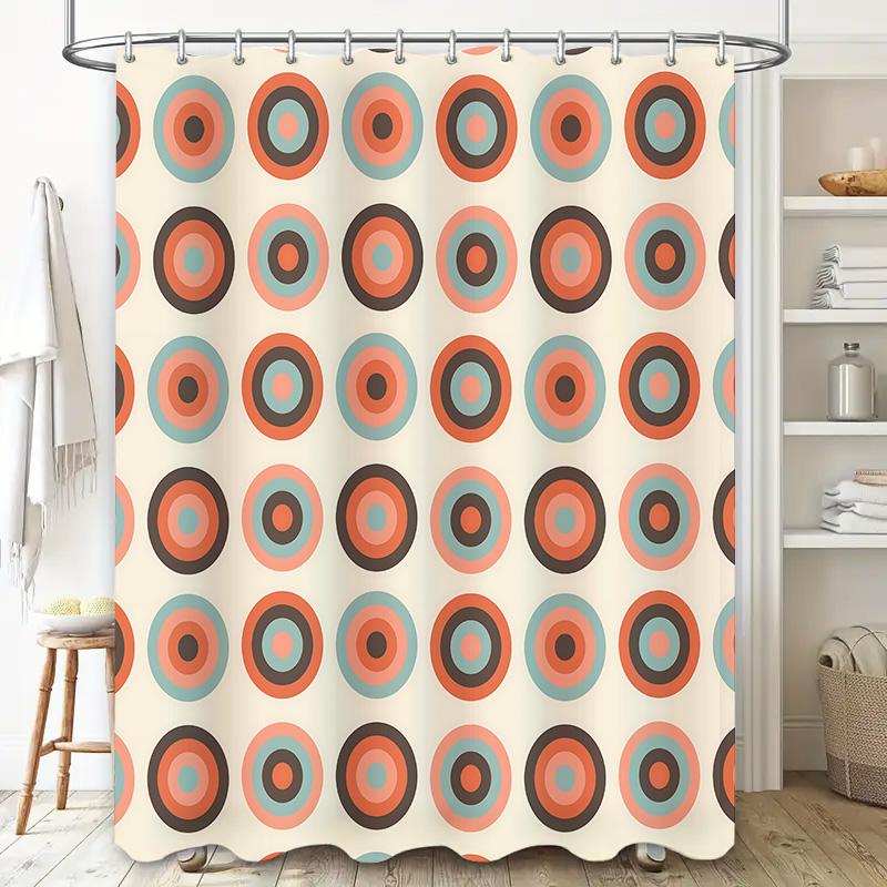 

Fashion Vintage Geometric Pattern Shower Curtain Waterproof Mildewproof Bathroom Decor Enhancement For Stylish Home Upgrade W60H190(CM)-1 Pcs