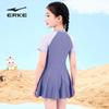 ERKE Girl's Short-Sleeve Skirted One-Piece Swimsuit