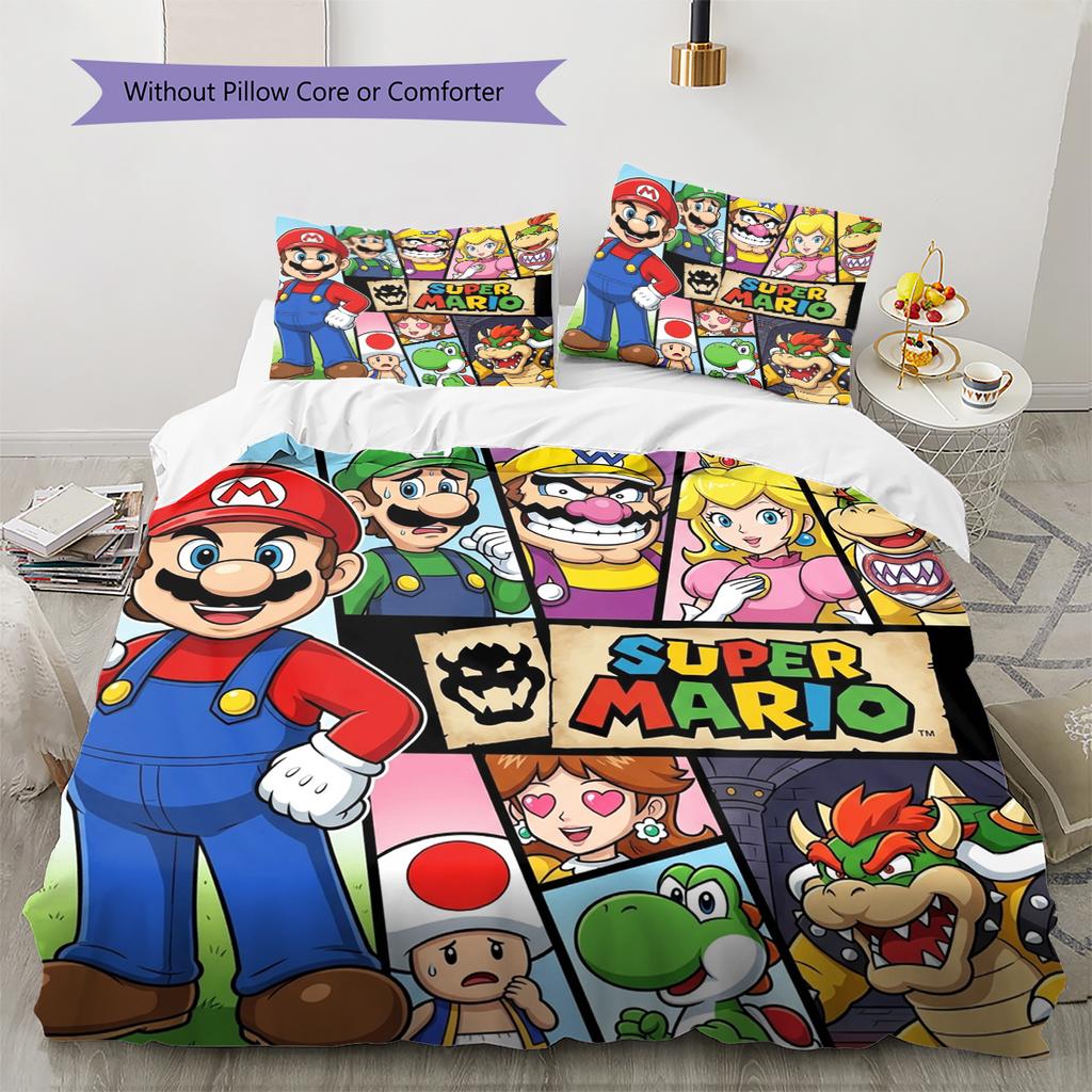 Super Mario Poster Comfortable Soft Duvet Cover, Children Bedding Gift, Size Various Options -HE140