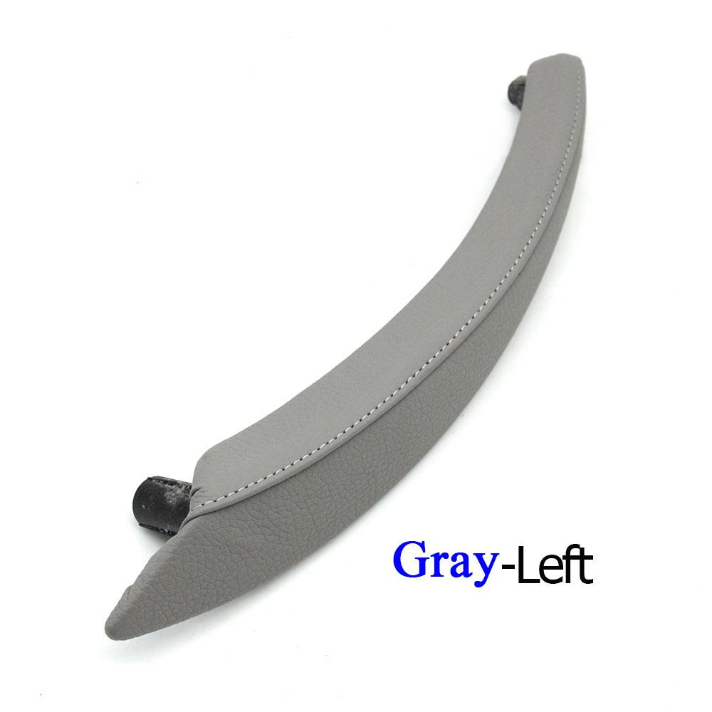 Inner Car Black Beige Left Right Passenger Door Pull Handle Leather Cover Trim Replacement For BMW X5 X6 E70 E71 E72