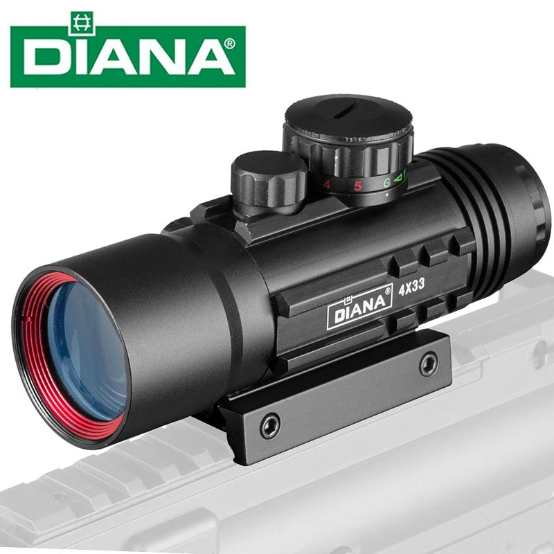 Diana 4X33 Tactical Optical Scope Green Red Cross Illuminated Scope Hunting Scope