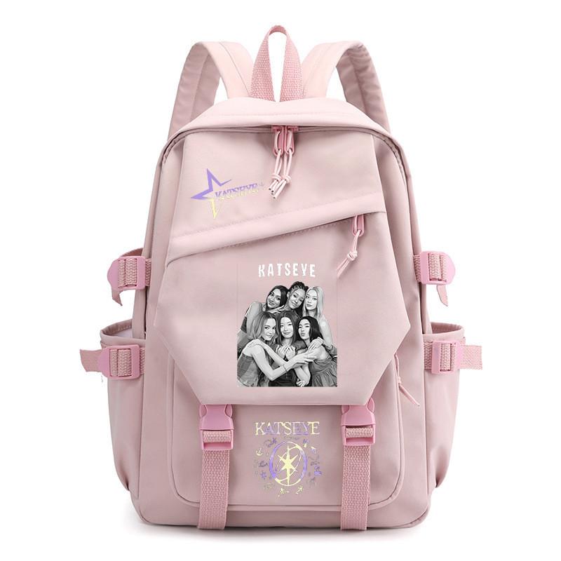 

Korea Pop Stars KATSEYE Printed Backpack Student School Waterproof Canvas Nylon Bag