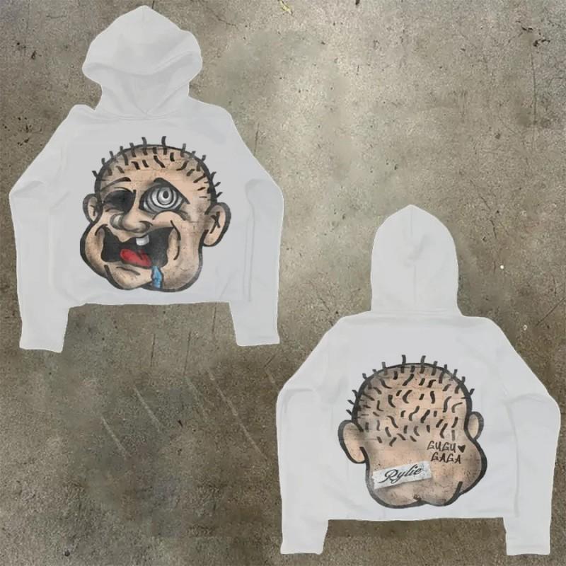 Womens Y2K Oversized Hoodie Cartoon Graphic Print Streetwear Casual Sweatshirt