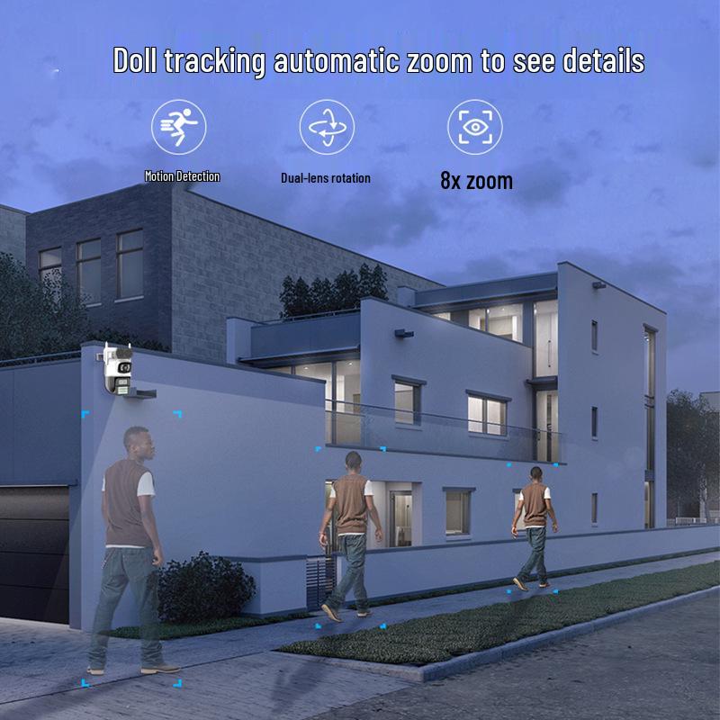 Tiandy Dual-Lens PTZ Surveillance Camera with HD Night Vision and Free Lifetime 4G Data