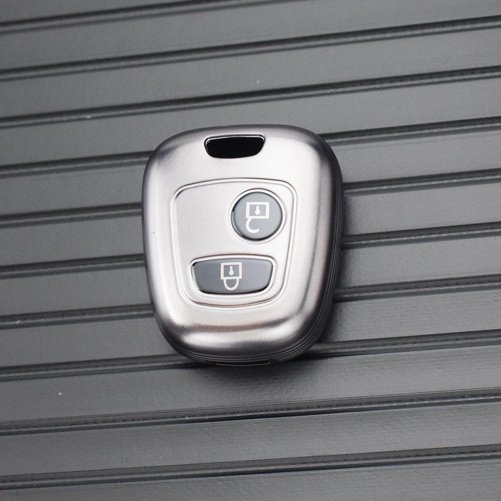 Gun Grey TPU Car Key Case Cover Shell Fob Holder for Citroen C2 C1 C3 Berlingo Xsara For Peugeot 206 207 107 307 406 for Toyota Aygo Corolla