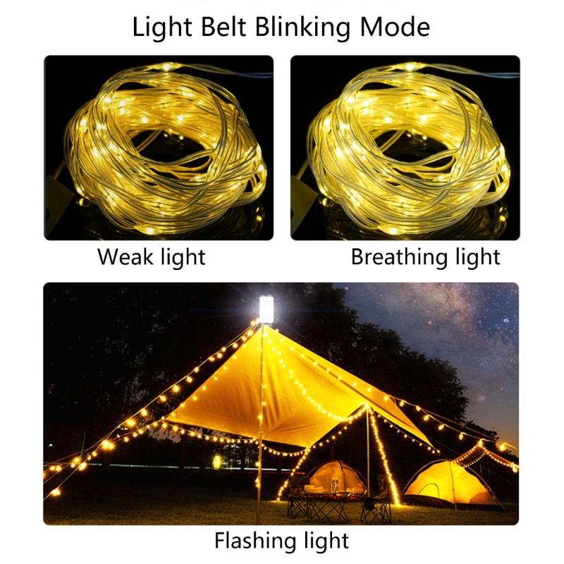 Waterproof Portable Tent Light LED Color String Light Camping Lanterns Light Flashlight Camping String Light Power Banks