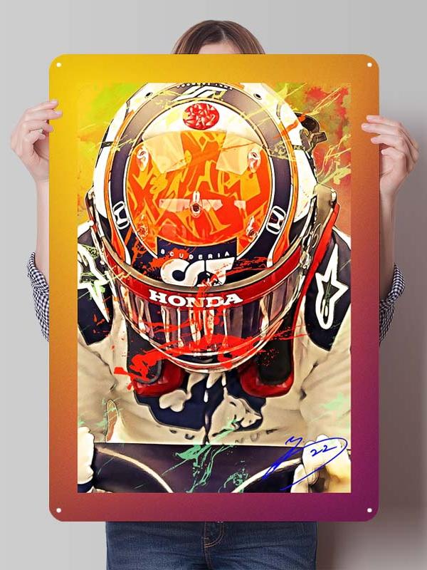 Yuki Tsunoda Racer Posters F1 Racing Metal Signs Decor for Room Decoration Custom Tin Plates for Wall Art Decoration Retro Home