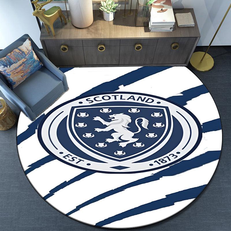 Scotland's Lion Rampant Emblem Round Rug for Livingroom,Bedroom, Palyroom, Chair Rug, Area Rug, Circle Carpet, Fan Christmas Gift