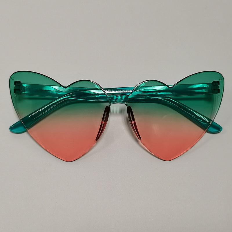 Thin peach heart sunglasses love sunglasses jelly color rimless heart type one-piece glasses candy color eyes