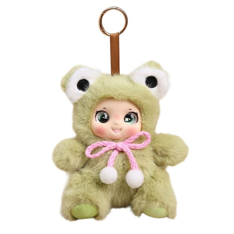 Fashionable Plush Doll Keychain In Sitting Pose 16cm Long Fashion Backpack Charm For Personalizing Keys And Bags