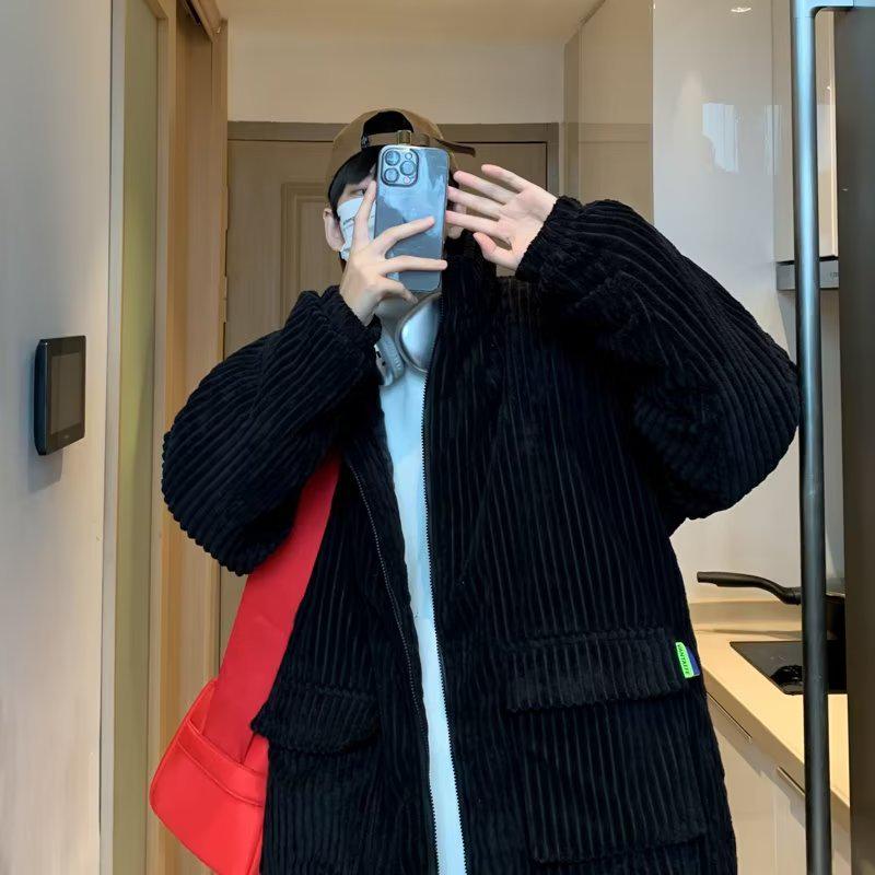 Trendy Men's Japanese Retro Corduroy Jacket - Cool, Casual Streetwear for Autumn and Winter