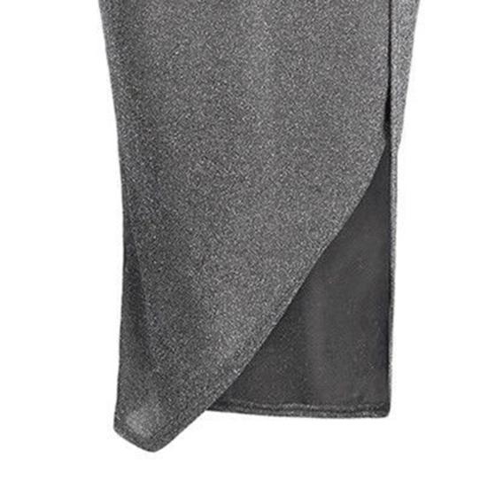 Bodycon Dress Off Shoulder Shiny Spring Autumn Slash Neck Strapless High Split Dress for Wedding