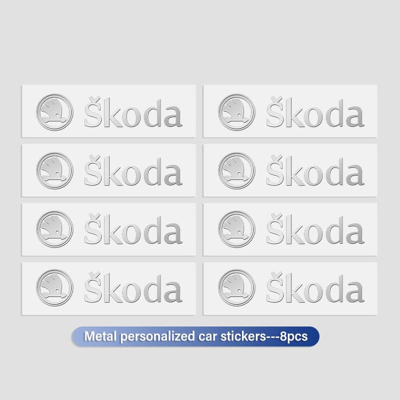 DZXB5 3D Metal Car Interior Dekoration Stickers Badges Auto Styling For Skoda Fabia Kodiaq Kamiq Superb Yeti Octavia Enyaq Rapid