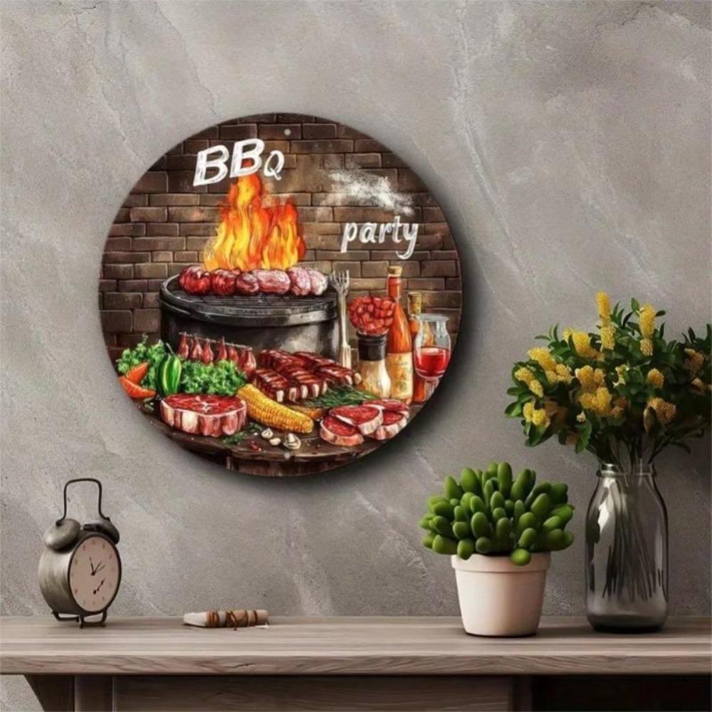 Vintage Metal Wall Art Retro Grill Sign Kitchen Decor Garden Gift