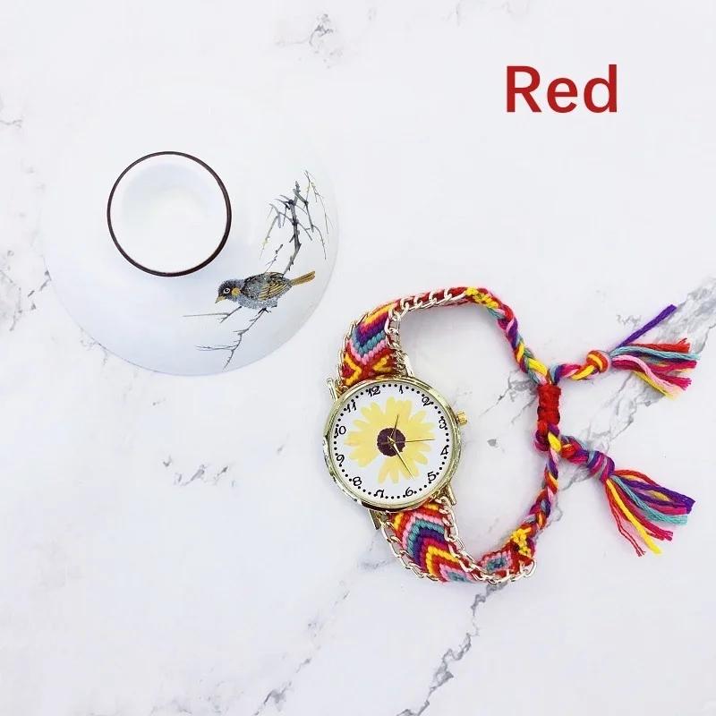 5 Forskjellige Kreative Håndvevde Damevevklokker, Kinesisk Stil Liten Tusenfryd Personlig Kjededekorasjon Klokke