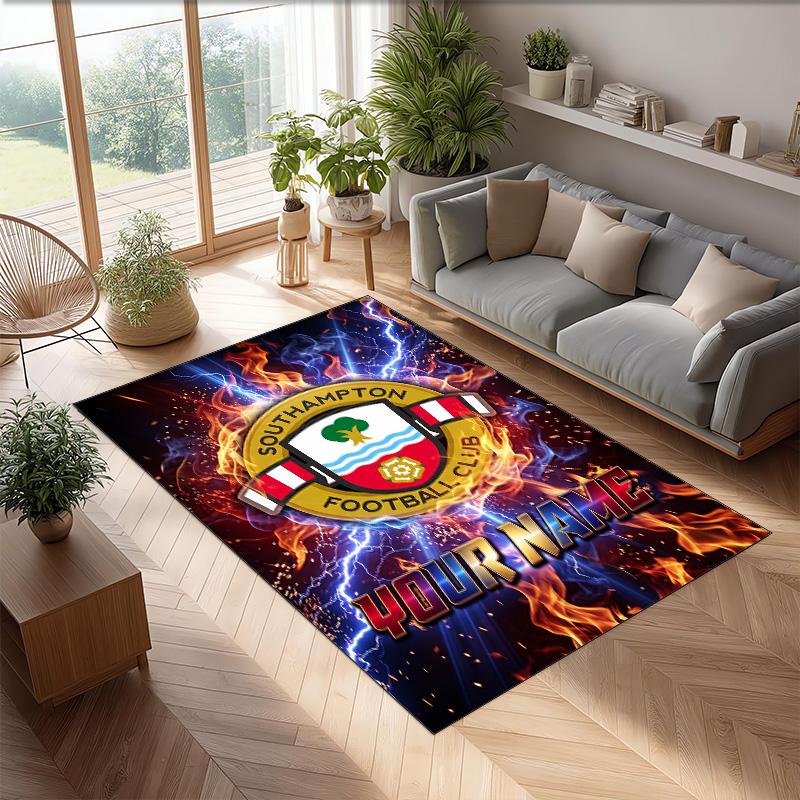 Southampton FC Printed Crystal Velvet Rug Non‑Slip Crystal Velvet Carpet For Sofa Bedroom Indoor Home Decoration