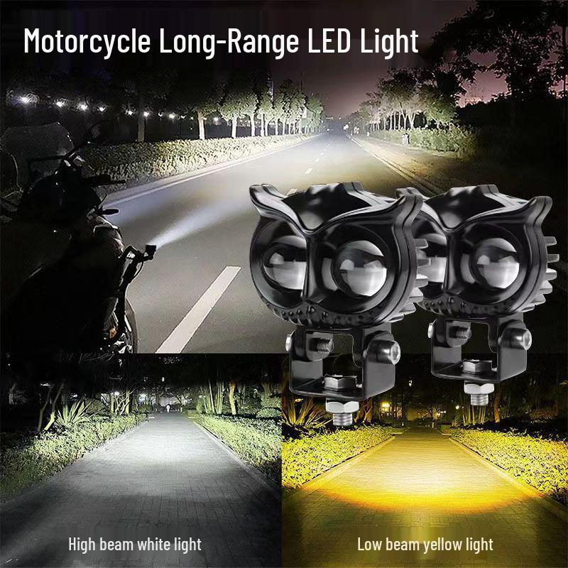 

Owl Two-Color High-Intensity Motorcycle Spotlight with Integrated High/Low Beam Owl Model Yellow-White