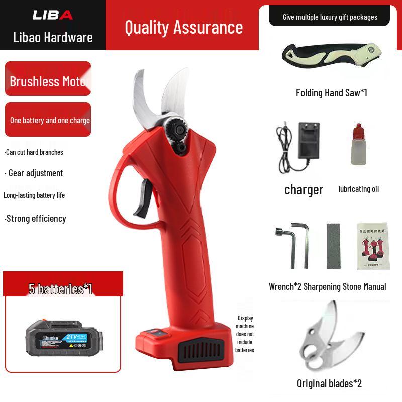Cordless Electric Pruning Shears with Lithium Battery for Outdoor Garden and Fruit Tree Branches