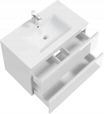 White 80x50 Wall-hung Bathroom Cabinet with a Countertop for a Washbasin, Modus Chest of Drawers
