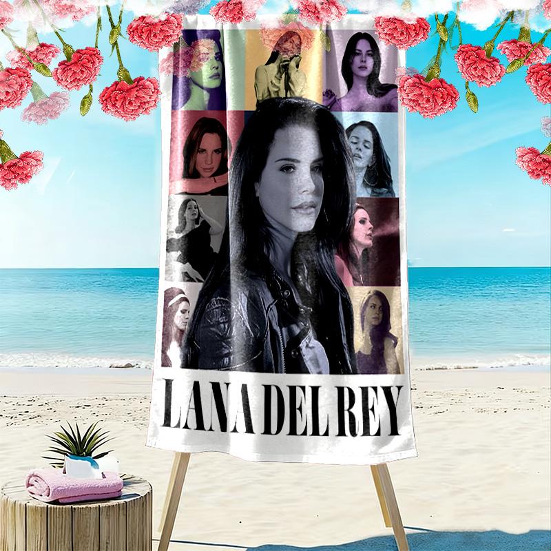 Asciugamano da Spiaggia con Stampa di Lana Del Rey, Asciugamano Grande Morbido ad Asciugatura Rapida per Spiaggia Campeggio Nuoto