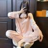 Pajamas Women'S Spring And Summer Pink Girly Style Long-Sleeved Trousers Sexy Lace Two-Piece Suit Loungewear