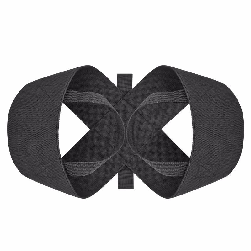 Black Open Shoulder Beauty Back Strap Chest Hunchback Corrector Breathable Invisible High Elastic Belt for Posture Support