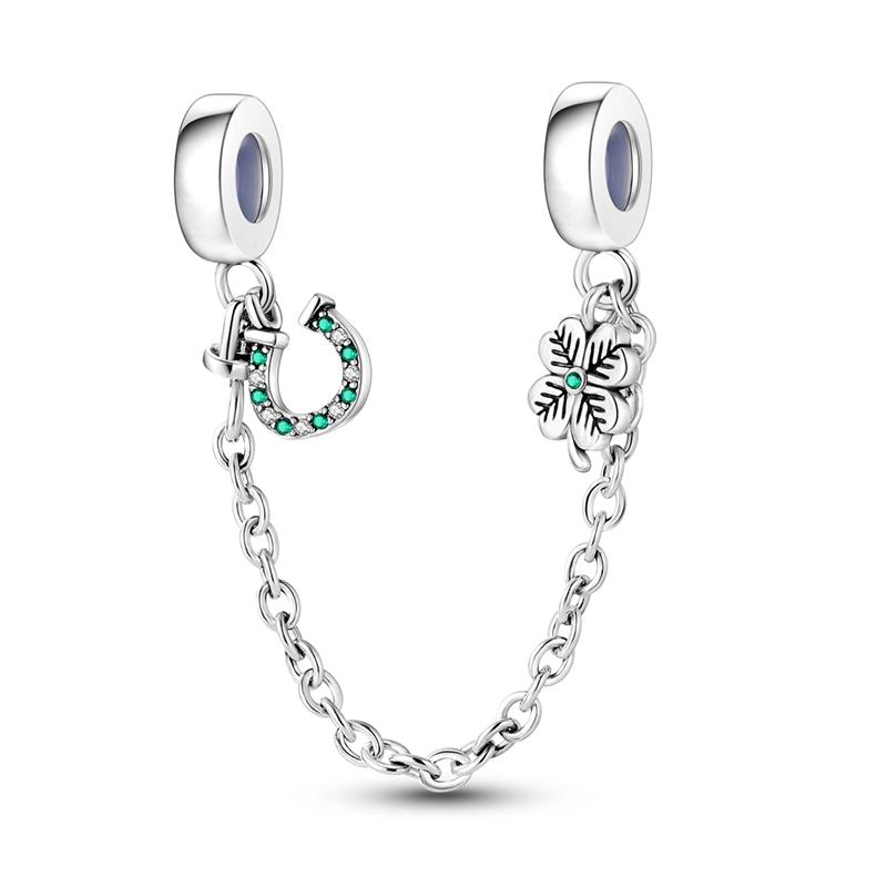 Charms Copper Safety Chain Clasp Clip Charm Moon Star Leaf Fits Original Bracelet Diy For Woman Girl Luxury Jewelry