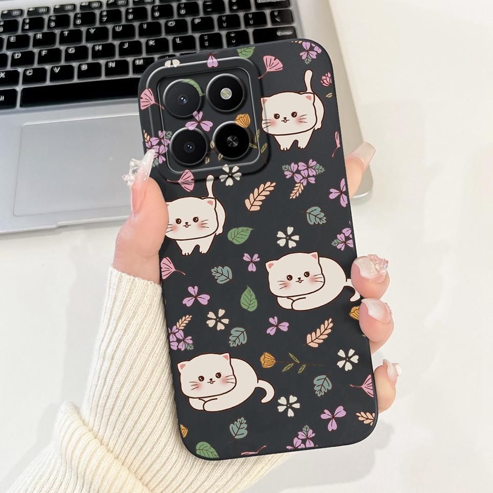 

Soft Liquid Silicone Funda For Huawei Honor X5B Phone Shell For Honor X5B Plus Case Flower Leopard Print Astronaut Back Cover Huawei HonorX5B Plus