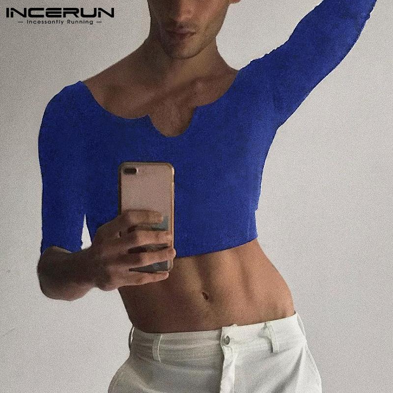 

INCERUN Весенние мужские укороченные короткие топы с короткими рукавами для йоги Slim Fit