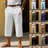 Pantaloni a gamba dritta cropped sportivi e casual da uomo