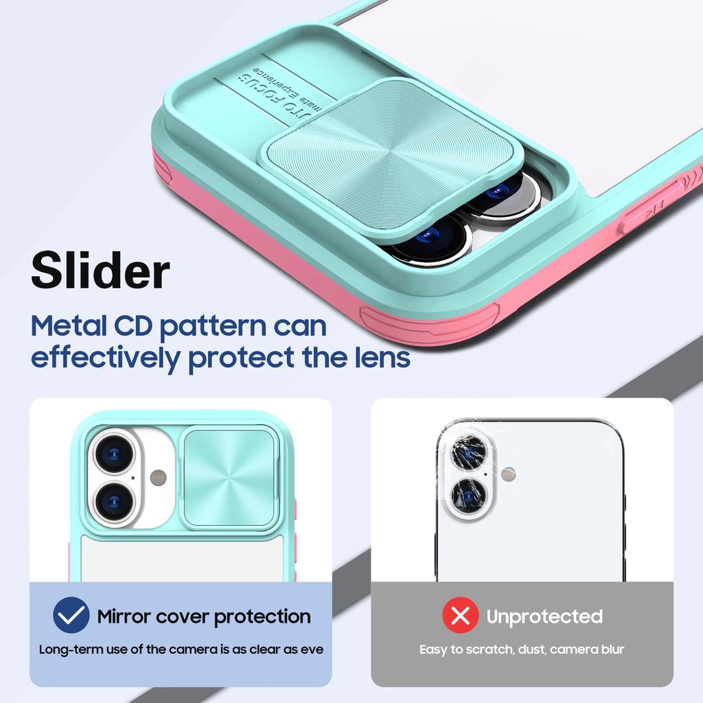 Luxury Crystal Clear Slide Camera Protection Case for IPhone 16 Pro Max 15 14 13 Plus Mini Acrylic Hard Transparent Back Cover