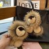 Otter Rabbit Fur Little Lion Bag Charm Raccoon Dog Fur Simba Lion Keychain Cute Plush Toy Car Keyring