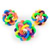 Small PVC Dog Toy Ball With Bell - Braided Chew Puppies Dogs Colorful 5.5cm