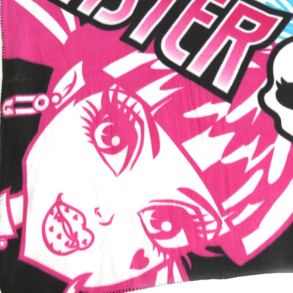 Monster high [J5482] - Pătură din lână „Monster High” roz albastru negru