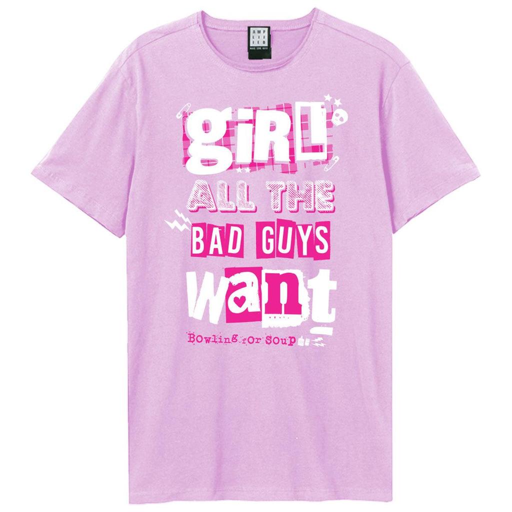 Amplified Unisex Adult Girl All The Bad Guys Want Bowling For Soup T-Shirt