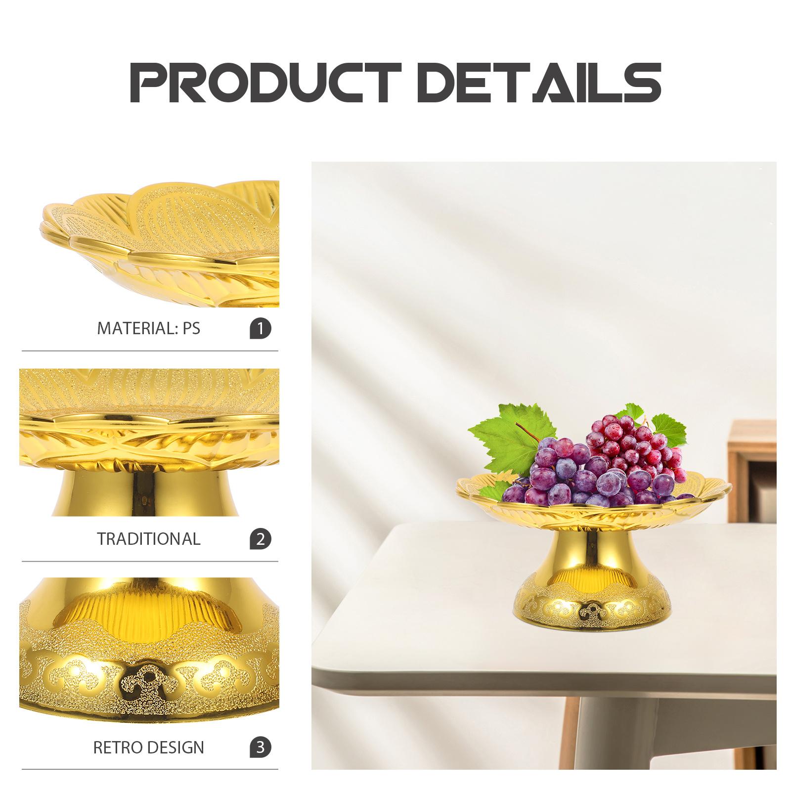 

Lotus Offering Plate Elevated Edge Smooth Surface Food Tray Temple Fruit Holder Versatile Buddhist Offering Plate China Mainland