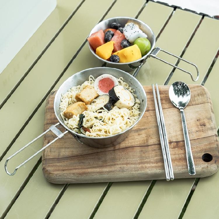Stainless Steels Cups Plates Forks Spoons Camping Cutlery Set Outdoor Cooking Tableware with Plates Bowls Easy to Use