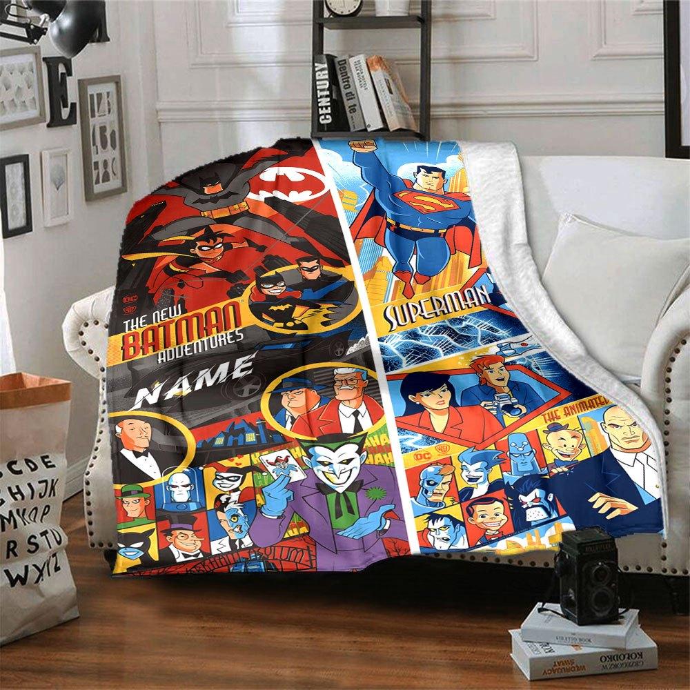 Batman Adventures Multi Purpose Customizable Blanket Personalized Text Soft Cozy Perfect For Sofa Couch Office Bed Picnics For All Occasions Warmthful