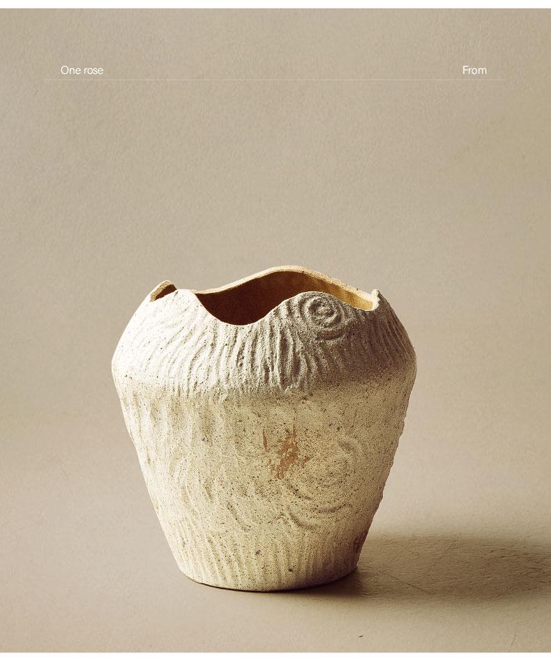 Retro Wabi-Sabi Stil Blumenvase für Wohnzimmerdekoration
