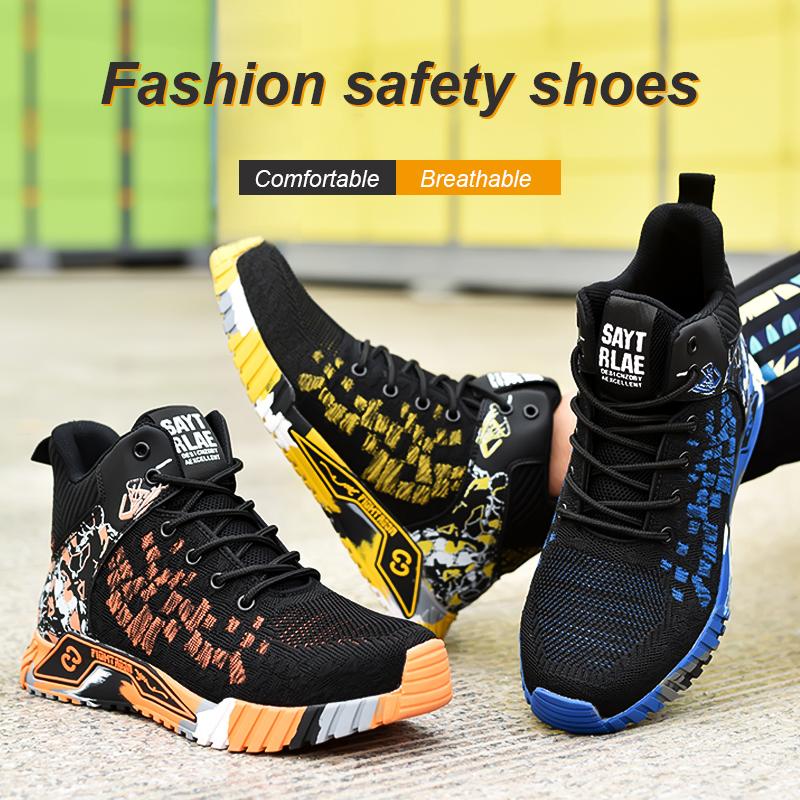 High Top Protective Safety Shoes Men Steel Toe Work Shoes Men Women Work Safety Boots Anti Smash Safety Indestructible WorkBoots