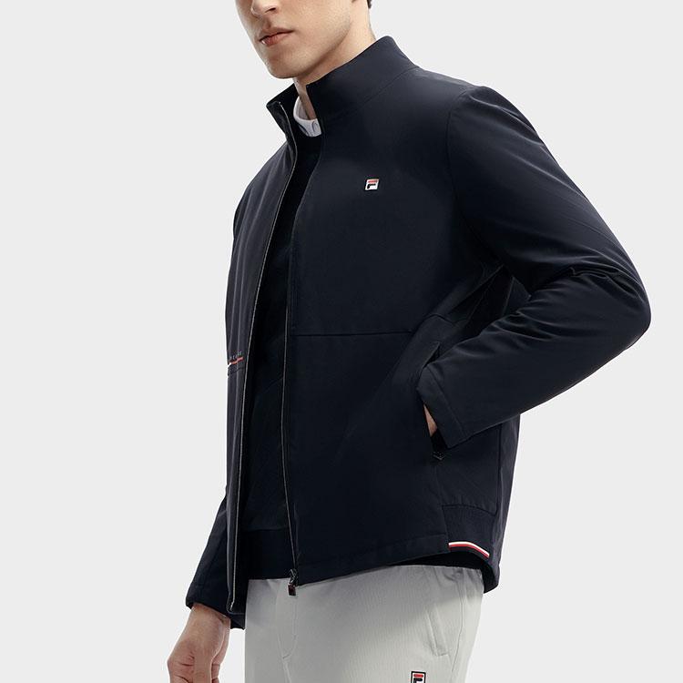 Fila Solid Color Zip Stand Collar Casual Sports Cotton Jacket Men Jackets Legendary-Blue F11M411901F-NV