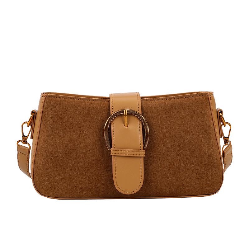 Retro Handbag: Niche Design Frosted Shoulder/Crossbody Bag