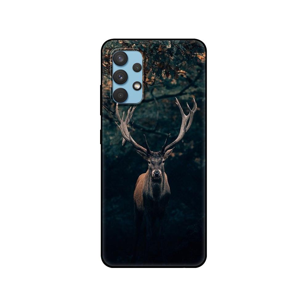 Czarny pokrowiec tpu do Samsunga Galaxy A12 A22 A32 A42 A52 A72 4g 5g S21 PLUS ultra tylna obudowa Deer Hunting