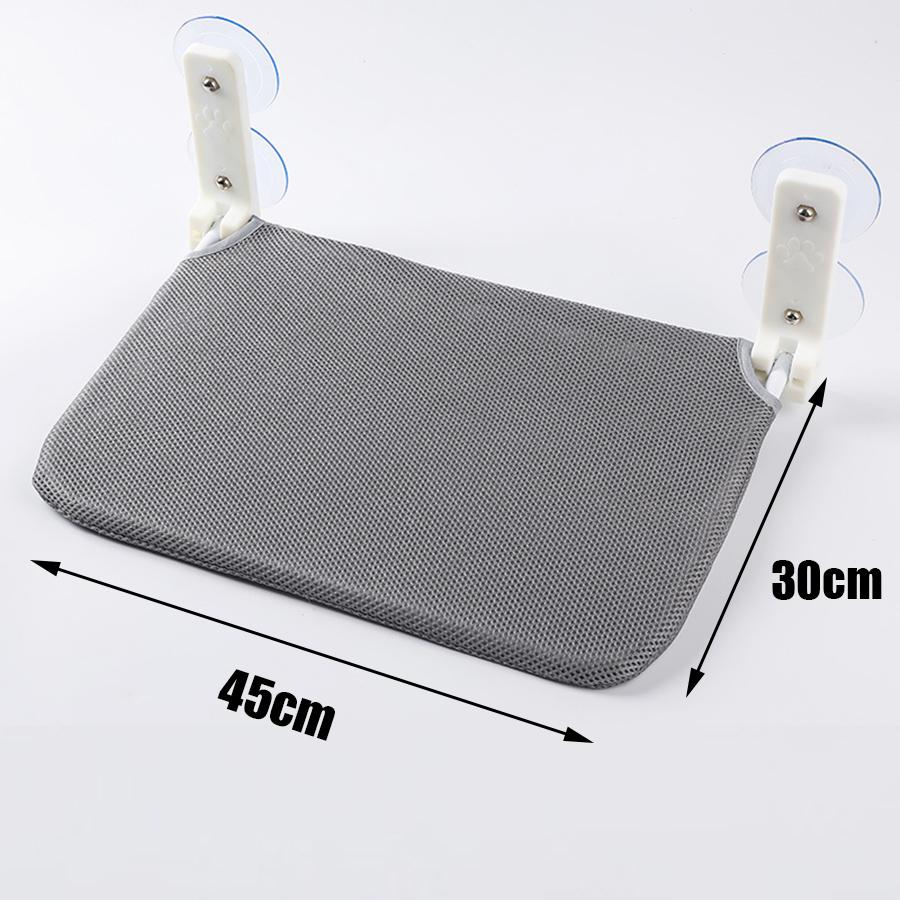 Assembly Free Folding Cat Hammock Plush Mesh Cat Window Wall Jumping Platform Double Suction Cup Cat Hammock