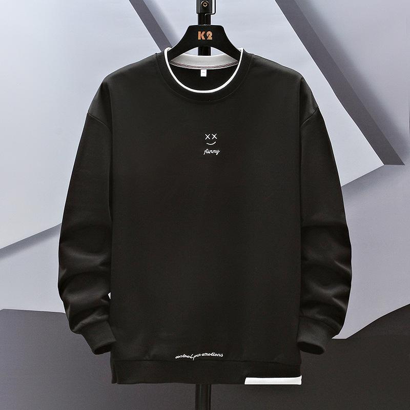 Мужской свитер Весенний и осенний свитер больших размеров Свободный спортивный свитер M чёрный