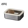 Heavy Duty Metal Storage Tins 304 Stainless Steel Food Containers with Glass Lids Leakproof Bento Lunch Box Leak Proof Kitchen Organizers Set,