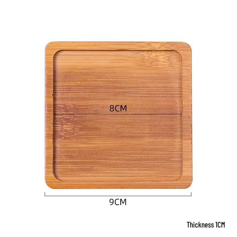 Creative Bamboo Succulent Pot Tray - Rectangular Coaster & Water Catcher for Home Decor